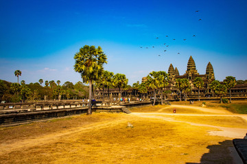 A beautiful view of Angkor Wat temple at Siem Reap, Cambodia.