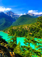 Obrazy na Szkle  Undescribable beauty of Diablo Lake and surrounding nature, North Cascades, Washington state