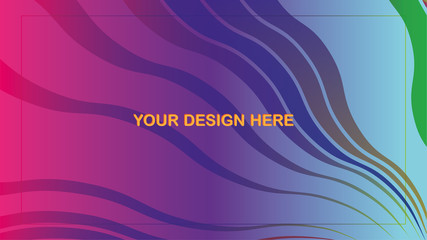 Gradient abstract fluid color background with dynamic lines. Waves effect Frame. Trendy vector Illustration for Wallpaper, Banner, website , Card, Book Illustration, landing page, Background