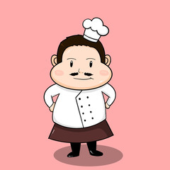 chubby fat boy cartoon chef