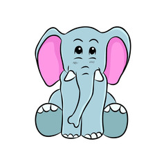 Bird sitting on an elephant Cartoon