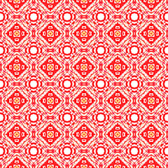 Geo Surface Medallion.  Orange, Red, Pink Bed 