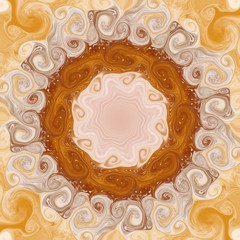 Illustration of liquid swirl pattern, earth tone wave marble texture wall and floor decorative tiles design pattern texture background.