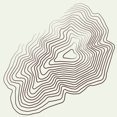 contour lines to represent a mountain