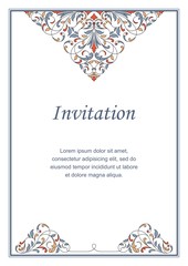 Floral pattern for invitation or greeting card