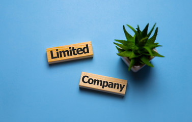 Limited company words concept on wooden cubes