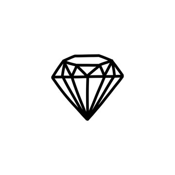 diamond doodle icon, vector illustration