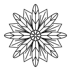 Outline of a floral pattern mandala