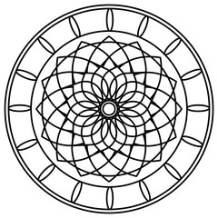 Obraz premium Outline of a floral pattern mandala