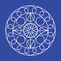 Outline of a floral pattern mandala