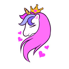 Obraz na płótnie Canvas Beautiful unicorn head vector illustration