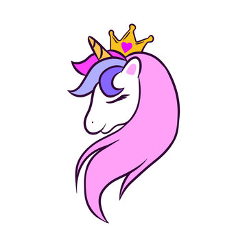 Beautiful unicorn head vector illustration