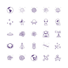bundle of space set icons