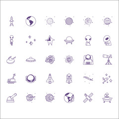 Fototapeta premium bundle of space set icons