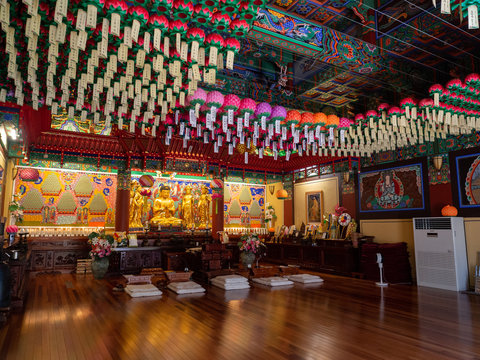 Myogaksa Temple Stay to pray to god and meditate for body mind spirit soul  in The buddhist temple, Seoul, South Korea :  SEP 2019.