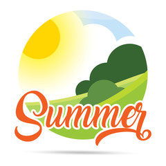 Summer landscape poster