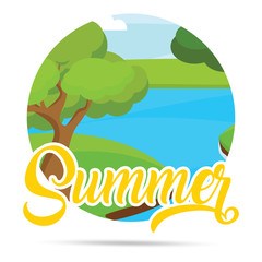 Summer landscape poster