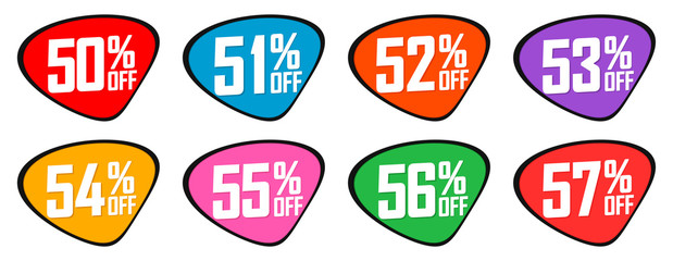 Set Sale tags, discount banners design template, app icons, vector illustration