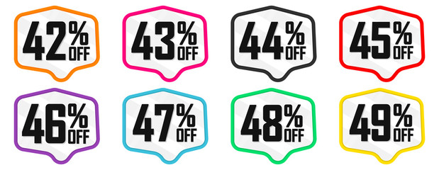 Set Sale tags, discount banners design template, app icons, vector illustration