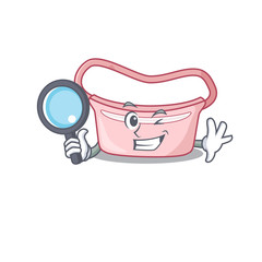 cartoon picture of women waist bag Detective using tools