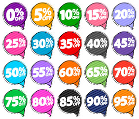 Set Sale tags, discount banners design template, app icons, vector illustration