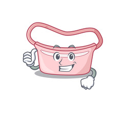 Women waist bag cartoon character design showing OK finger