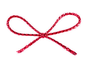 Red gift bow isolated on white background