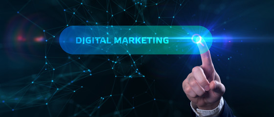 Business, Technology, Internet and network concept. Digital Marketing content planning advertising...