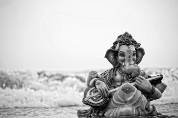 Ganesha Idol in mumbai with beautiful decoration around