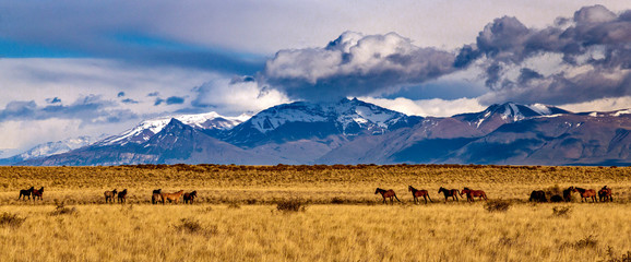 Torres del Paine Mountains, after sunrise.