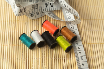 sewing thread with a measuring tape textile