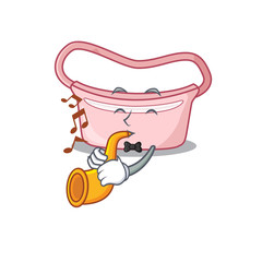 Women waist bag musician of cartoon design playing a trumpet