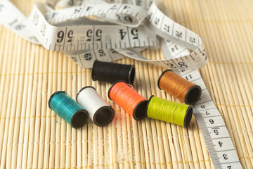 sewing thread with a measuring tape textile