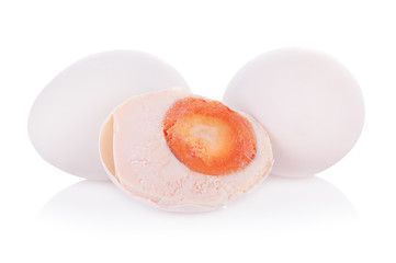 salted eggs isolated on white background