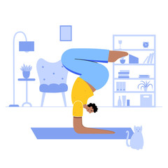 Yoga flat vector illustration. Healthy lifestyle