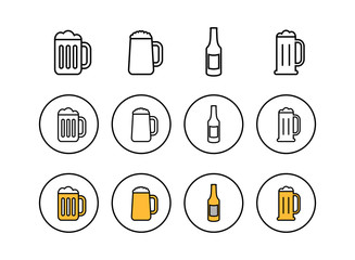 set of Beer icons . Beer Icon in trendy flat style