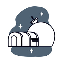 building with antena satellite space