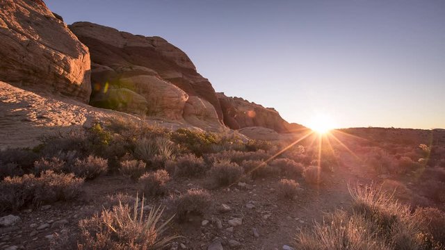 Sunrise at Red Rock State Park in Las Vegas Nevada time lapse