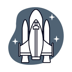 Obraz na płótnie Canvas space ship vehicle flying isolated icon