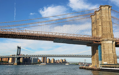 Brooklyn  Bridge and Manhattan Bridge , New York