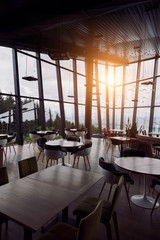 Empty restaurant indoor during coronavirus