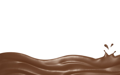 Chocolate splash smooth abstract shapes with clipping path , 3d illustration 3D Rendering
