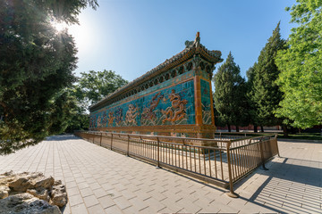 Obraz premium The Nine-Dragon Wall in Beihai park, Beijing, China.
