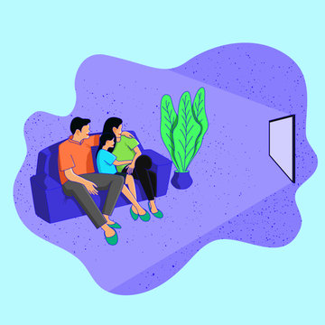 watch tv at home with family