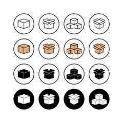 set of Open box icons . Cardboard box, packaging open. Box icon vector