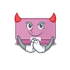 Womens wallet clothed as devil cartoon character design concept
