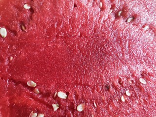 Watermelon Slices on White Plate. Selective Focus