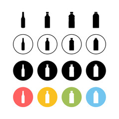 Set of Bottle icons . Bottle icon in trendy flat design