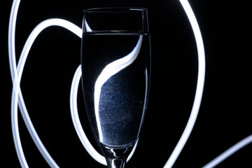 backlit wine glass