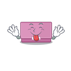 Funny womens wallet cartoon design with tongue out face
